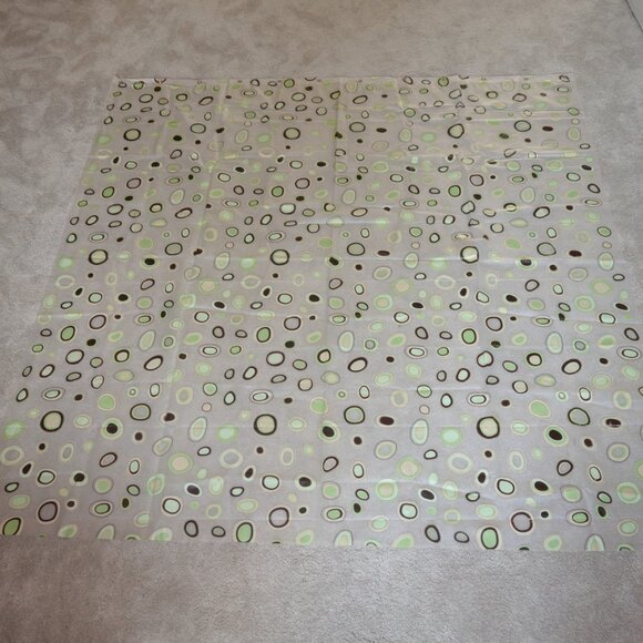 70" x 70" Shower Curtain and Doodle Curtain Liner, Retro Polka Dot, Green, Brown - Picture 6 of 12